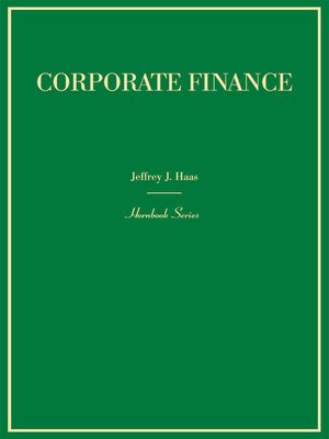 cover image of Corporate Finance (Hornbook Series)